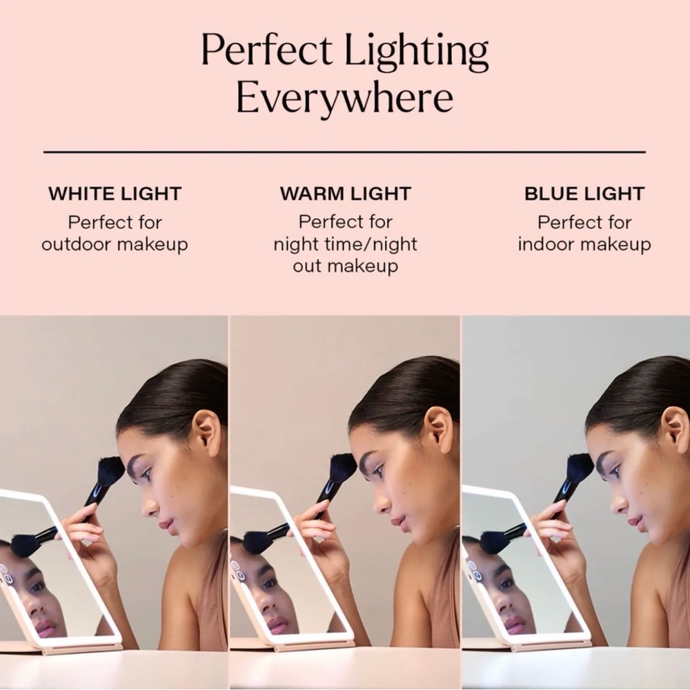 Pink LED Makeup Mirror - Picture 3 of 5